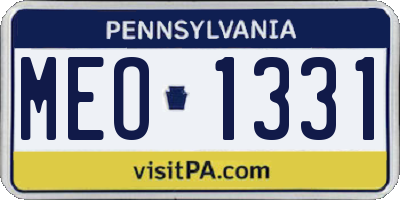 PA license plate MEO1331