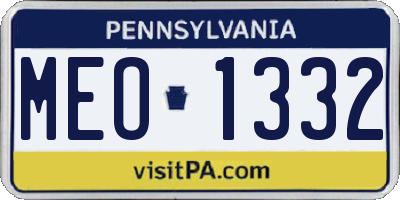 PA license plate MEO1332