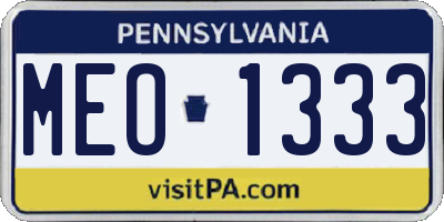 PA license plate MEO1333