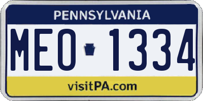 PA license plate MEO1334