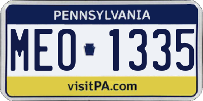 PA license plate MEO1335