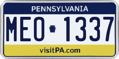 PA license plate MEO1337