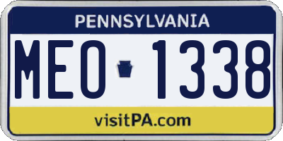 PA license plate MEO1338