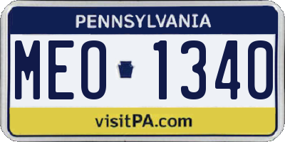 PA license plate MEO1340