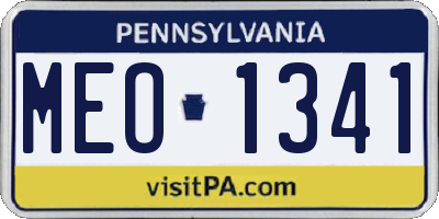 PA license plate MEO1341