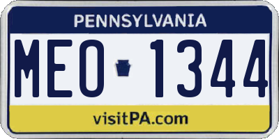 PA license plate MEO1344