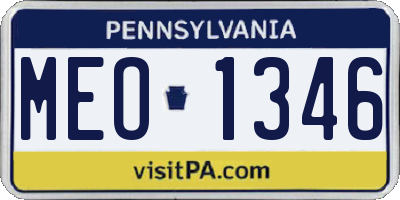 PA license plate MEO1346