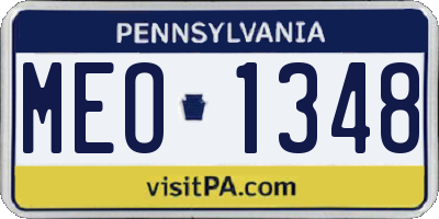 PA license plate MEO1348