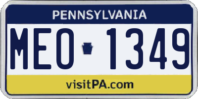 PA license plate MEO1349