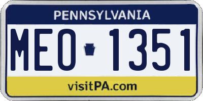 PA license plate MEO1351