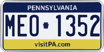 PA license plate MEO1352
