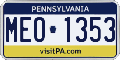 PA license plate MEO1353