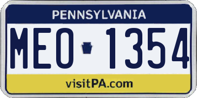PA license plate MEO1354