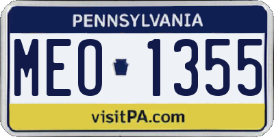 PA license plate MEO1355
