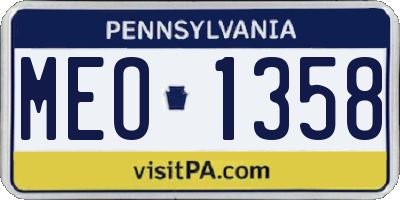 PA license plate MEO1358