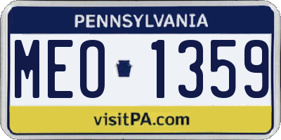 PA license plate MEO1359