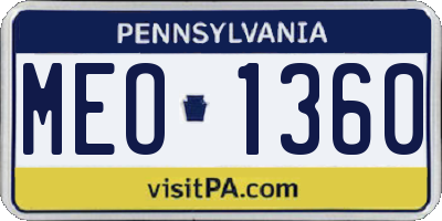 PA license plate MEO1360