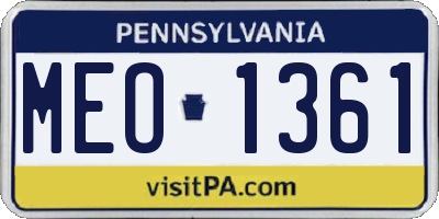 PA license plate MEO1361