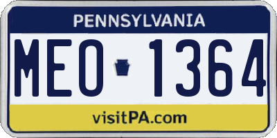 PA license plate MEO1364