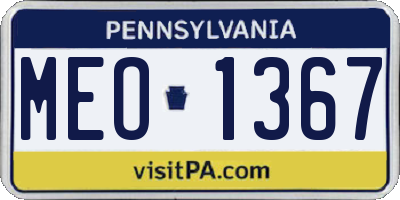 PA license plate MEO1367