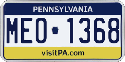 PA license plate MEO1368