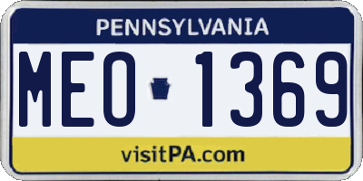 PA license plate MEO1369