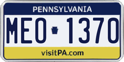PA license plate MEO1370