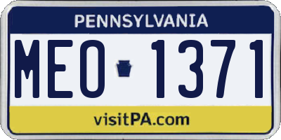 PA license plate MEO1371