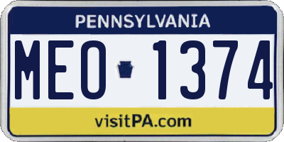 PA license plate MEO1374