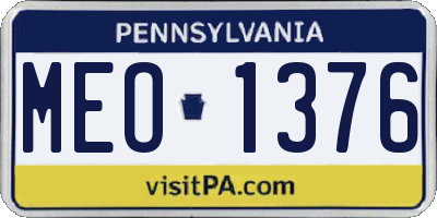 PA license plate MEO1376