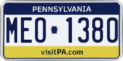 PA license plate MEO1380
