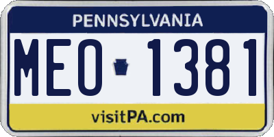 PA license plate MEO1381