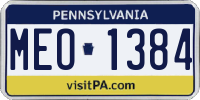 PA license plate MEO1384