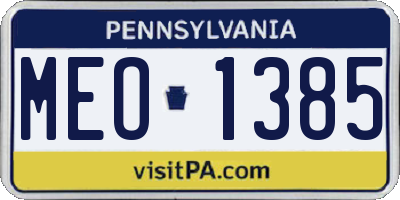 PA license plate MEO1385
