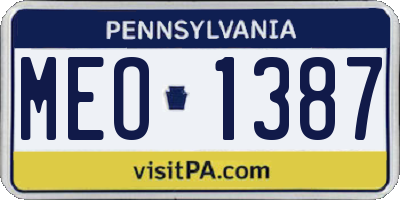 PA license plate MEO1387
