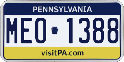 PA license plate MEO1388