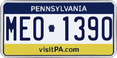 PA license plate MEO1390