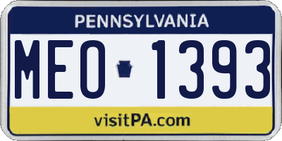 PA license plate MEO1393