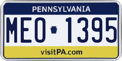 PA license plate MEO1395
