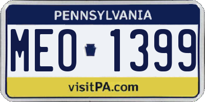 PA license plate MEO1399