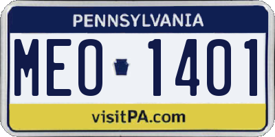 PA license plate MEO1401