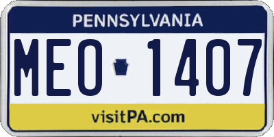 PA license plate MEO1407