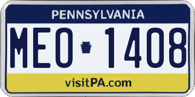 PA license plate MEO1408