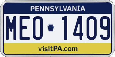 PA license plate MEO1409