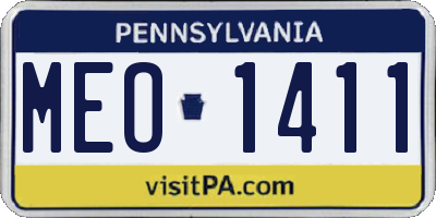 PA license plate MEO1411