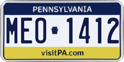 PA license plate MEO1412