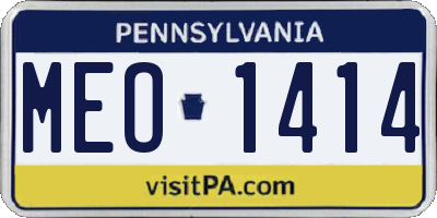 PA license plate MEO1414