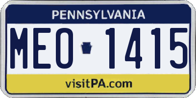PA license plate MEO1415