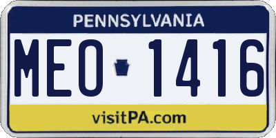 PA license plate MEO1416