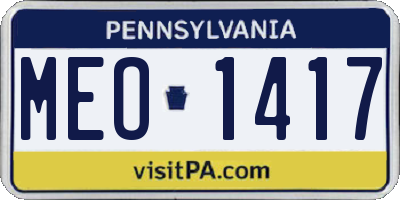 PA license plate MEO1417